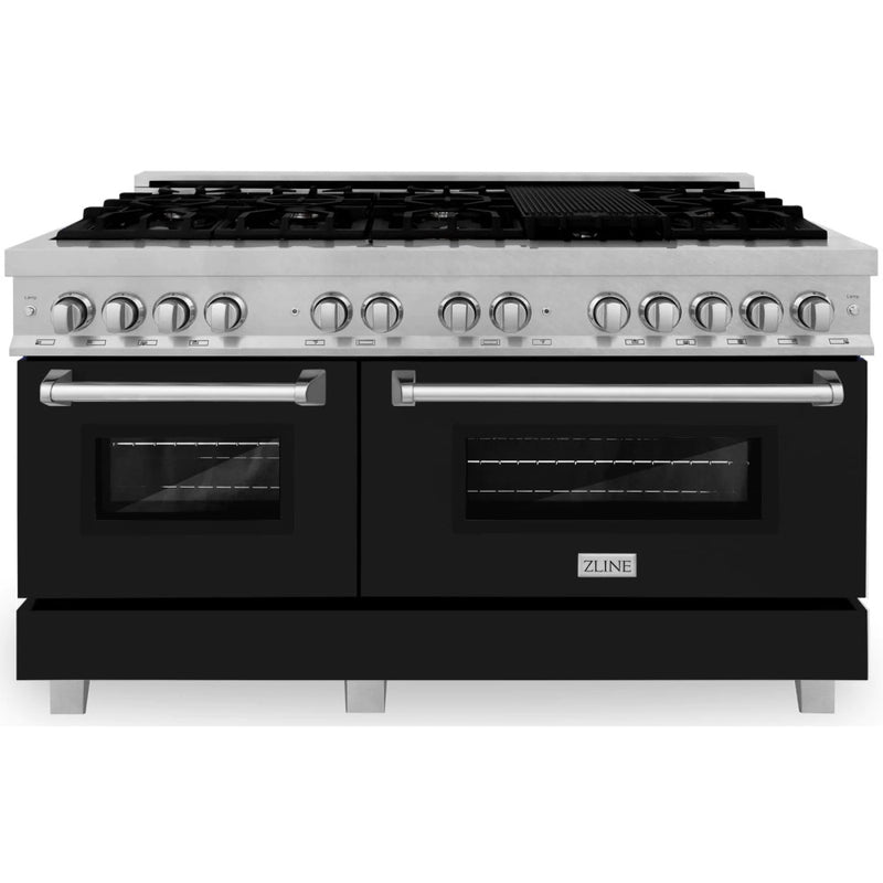 ZLINE 60" 7.4 cu. ft. Dual Fuel Range with Gas Stove and Electric Oven in DuraSnow® Stainless Steel (RAS-60)