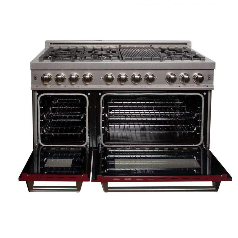 ZLINE 48" 6.0 cu. ft. Dual Fuel Range with Gas Stove and Electric Oven in DuraSnow® Stainless Steel (RAS-48)