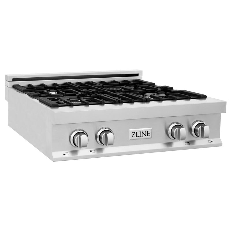 ZLINE 30", 36", 48" Porcelain Gas Stovetop in Stainless Steel (RT), Available with Brass Burners (RT-BR)