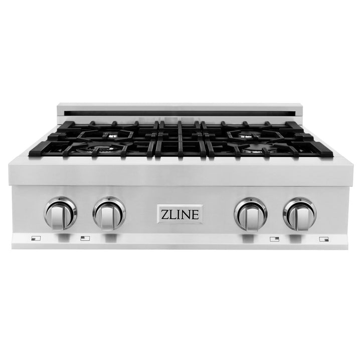 ZLINE 30", 36", 48" Porcelain Gas Stovetop in Stainless Steel (RT), Available with Brass Burners (RT-BR)