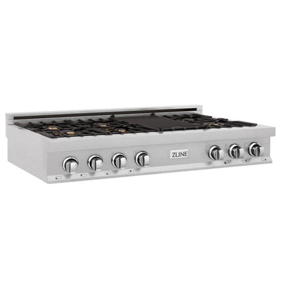 ZLINE 30", 36", 48" Porcelain Gas Stovetop in DuraSnow® Stainless Steel (RTS), Available with Brass Burners (RTS-BR)