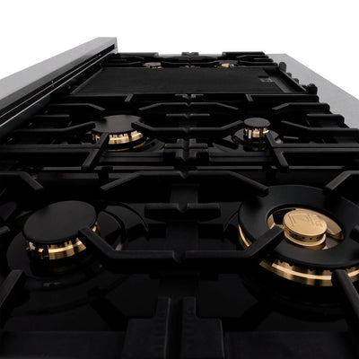 ZLINE 30", 36", 48" Porcelain Gas Stovetop in DuraSnow® Stainless Steel (RTS), Available with Brass Burners (RTS-BR)