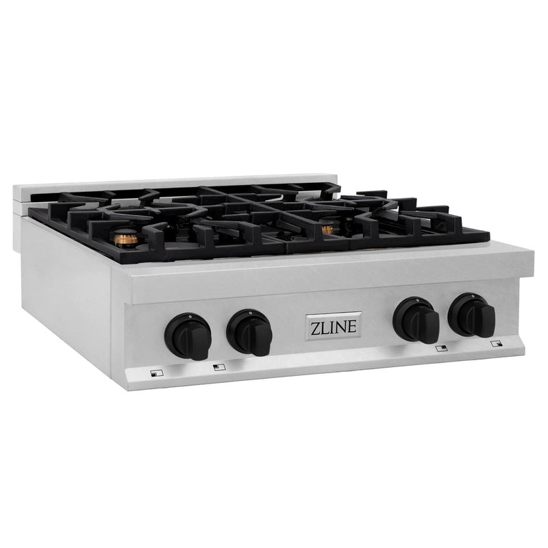ZLINE 30", 36", 48" Autograph Edition Porcelain Rangetop in DuraSnow® Stainless Steel with Accents (RTSZ)