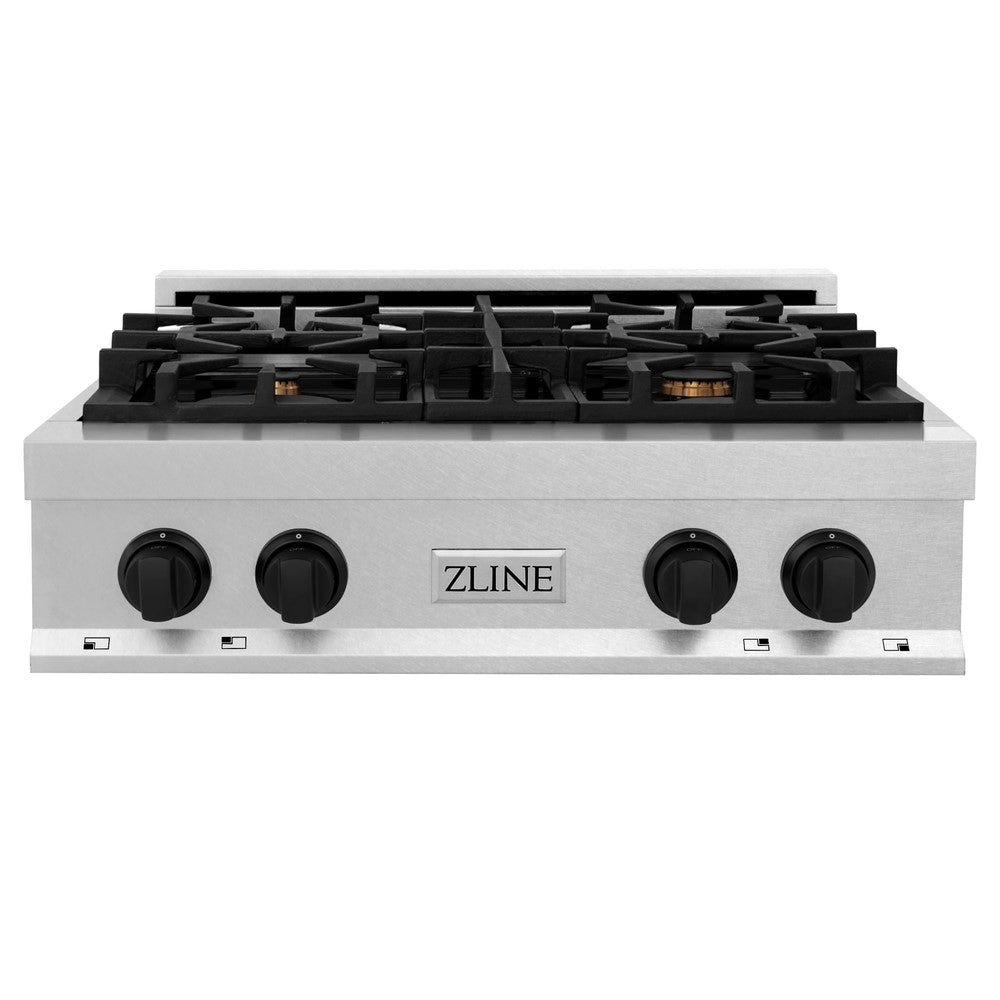 ZLINE 30", 36", 48" Autograph Edition Porcelain Rangetop in DuraSnow® Stainless Steel with Accents (RTSZ)