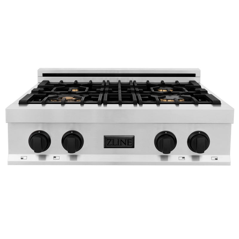 ZLINE 30", 36", 48" Autograph Edition Porcelain Rangetop in Stainless Steel with Accents (RTZ)