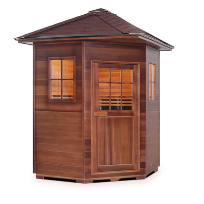 Enlighten Sierra 4 Person Corner Infrared Outdoor Sauna 16379