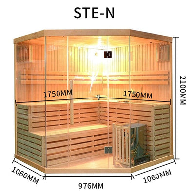 ALEKO Canadian Hemlock Indoor Wet Dry Sauna - 4 Person - 4.5 kW ETL Certified Heater SA3CMUR-AP
