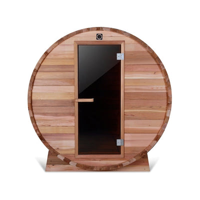 ALEKO Outdoor and Indoor Rustic Western Red Cedar Barrel Sauna - ETL Certified Heater - 4 Person SB4CEDAR-AP