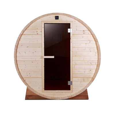 ALEKO Outdoor and Indoor White Pine Barrel Sauna - 4 Person - 4.5 kW ETL Certified Heater SB4PINE-AP