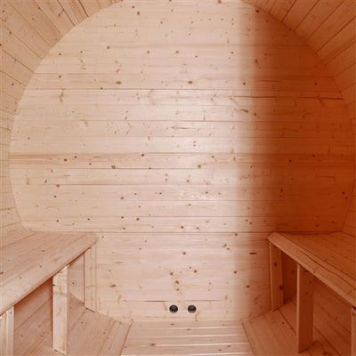ALEKO Outdoor and Indoor White Pine Barrel Sauna - 4 Person - 4.5 kW ETL Certified Heater SB4PINE-AP