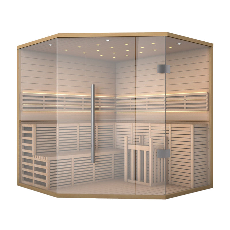 ALEKO Canadian Hemlock Indoor Wet Dry Sauna - 3-6 kW ETL Certified Heater - 3-6 Person SEA3DON-AP / SEA4VAH-AP / SEA5JIU-AP