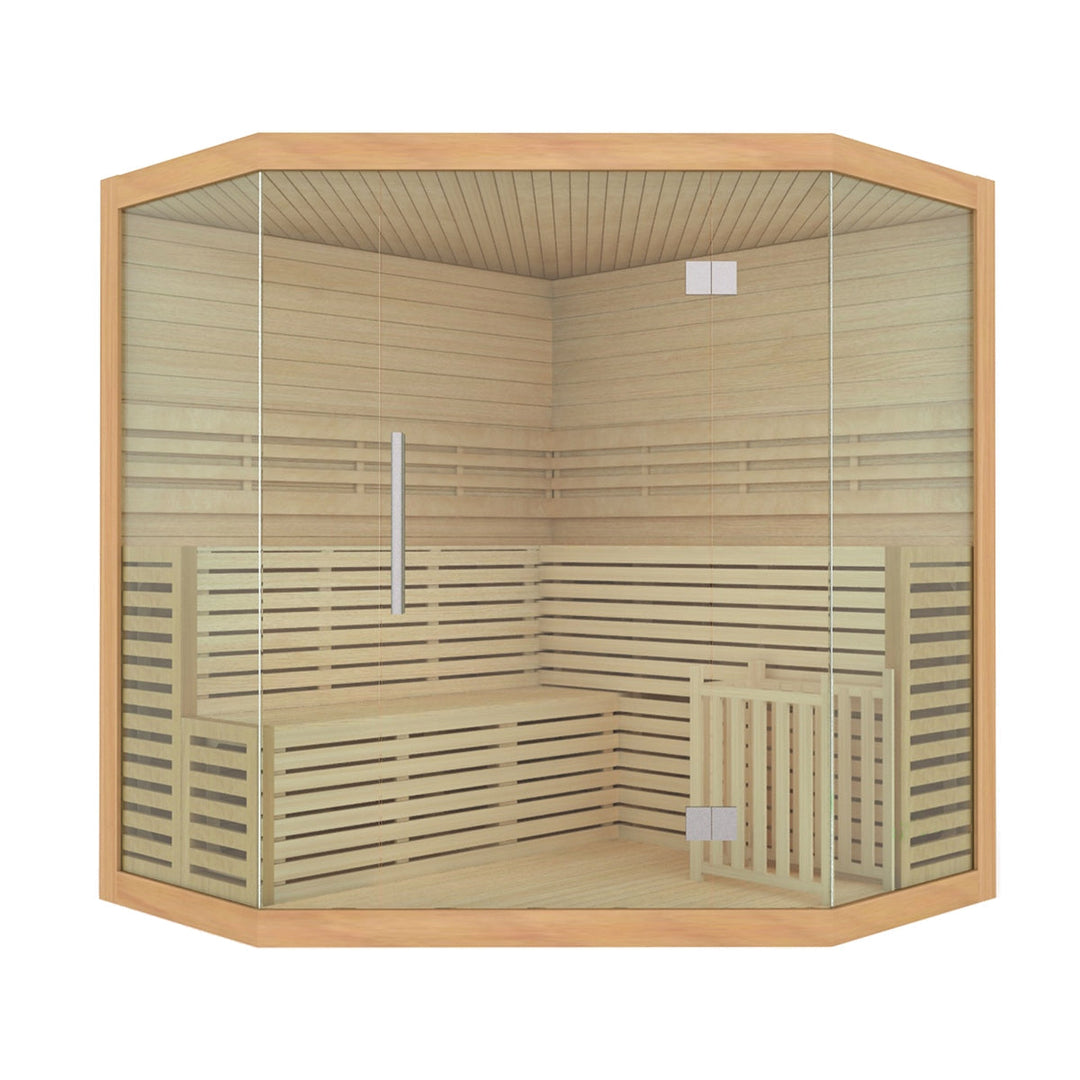 ALEKO Canadian Hemlock Indoor Wet Dry Sauna - 3-6 kW ETL Certified Heater - 3-6 Person SEA3DON-AP / SEA4VAH-AP / SEA5JIU-AP