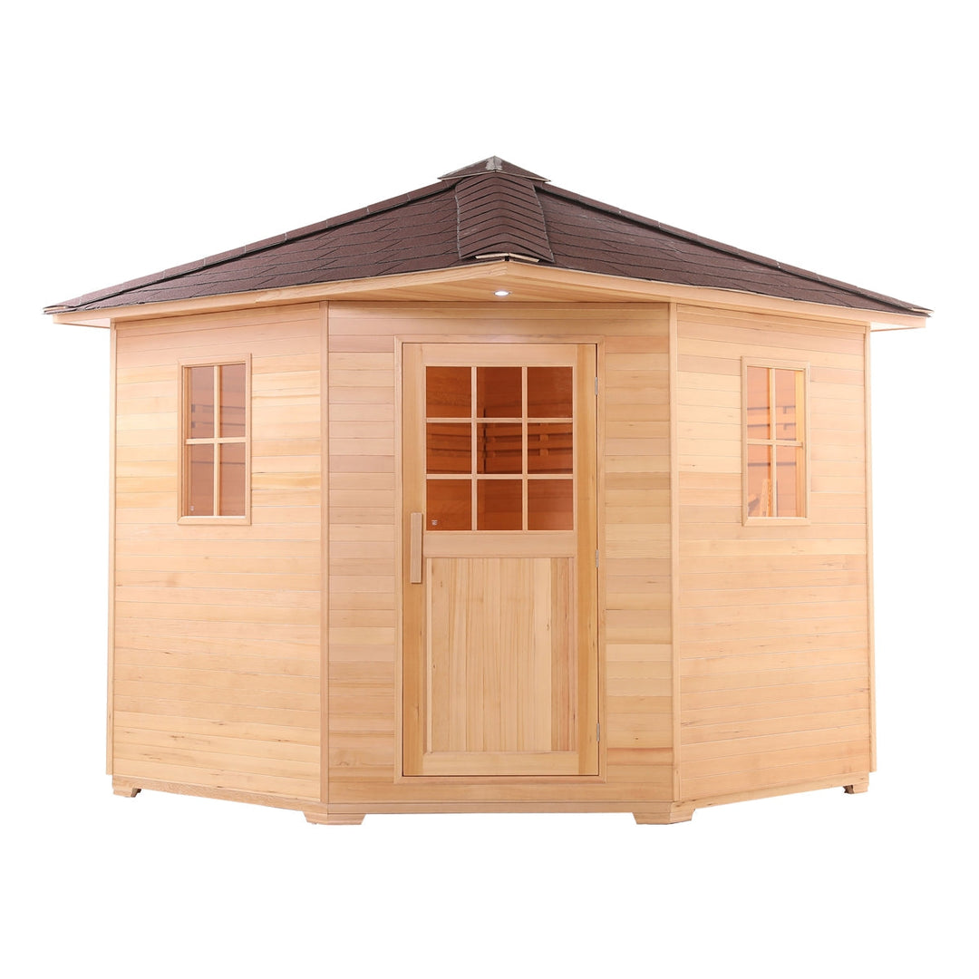 ALEKO Wet Dry Outdoor Sauna with Asphalt Roof - 6-9 kW ETL Certified Heater - 5-8 Person SKD5RCED-AP / SKD8RCED-AP / SKD5HEM-AP / SKD8HEM-AP