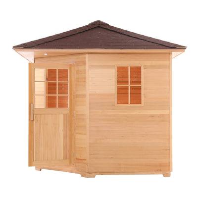 ALEKO Canadian Hemlock Wet Dry Outdoor Sauna with Asphalt Roof - 6 kW ETL Certified Heater - 5 Person SKD5HEM-AP