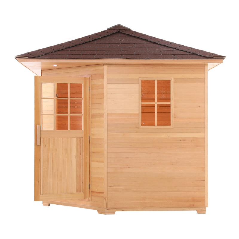 ALEKO Wet Dry Outdoor Sauna with Asphalt Roof - 6-9 kW ETL Certified Heater - 5-8 Person SKD5RCED-AP / SKD8RCED-AP / SKD5HEM-AP / SKD8HEM-AP