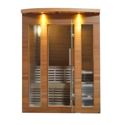ALEKO Clear Cedar Indoor Wet Dry Sauna with Exterior Lights - 4.5 kW ETL Certified Heater - 4-5 Person STCE4DOVE-AP / STCE5EDEN-AP