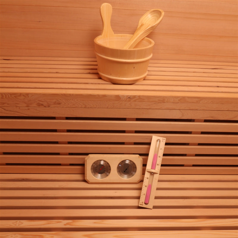 ALEKO Clear Cedar Indoor Wet Dry Sauna with Exterior Lights - 4.5 kW ETL Certified Heater - 4-5 Person STCE4DOVE-AP / STCE5EDEN-AP