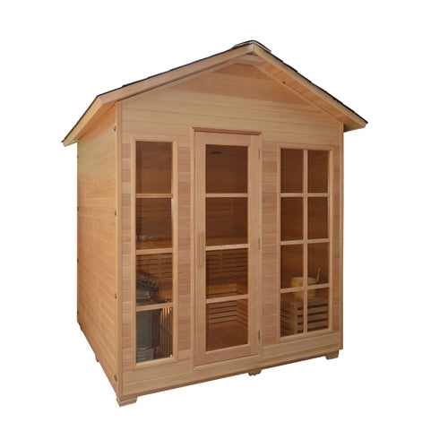 ALEKO Canadian Hemlock Outdoor and Indoor Wet Dry Sauna - 6 kW ETL Certified Heater - 6 Person STO6VAASA-AP