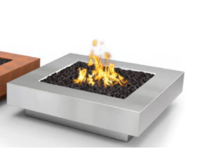 Square Cabo Fire Pit in Stainless Steel