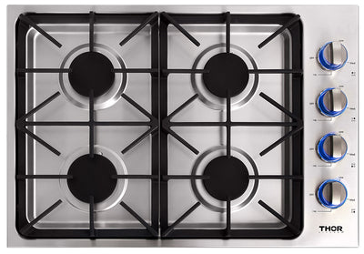 Thor Kitchen Professional Drop-In Gas Cooktop with Four Burners in Stainless Steel (TGC)