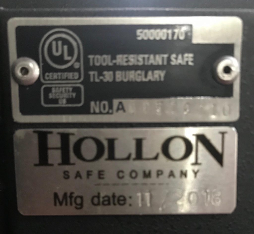 Hollon TL-30 Burglary Safe MJ-1814E