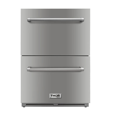 Thor Kitchen 24 Inch Indoor Outdoor Refrigerator Drawer in Stainless Steel (TRF2401U)