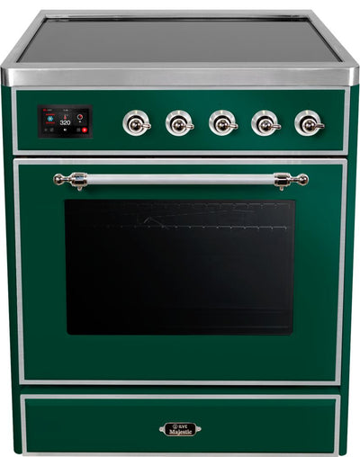 ILVE 30" Majestic II Series Freestanding Electric Single Oven Range with 4 Elements,  Triple Glass Cool Door, Convection Oven, TFT Oven Control Display and Child Lock (UMI30)