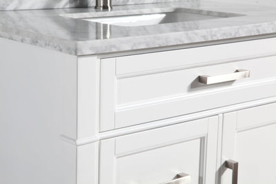 Vanity Art 36 in. Single Sink Vanity in Carrara Marble & Mirror - White, VA2036-W