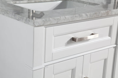 Vanity Art 60 in. Double Sink Vanity in Carrara Marble & Mirror - White, VA2060DW