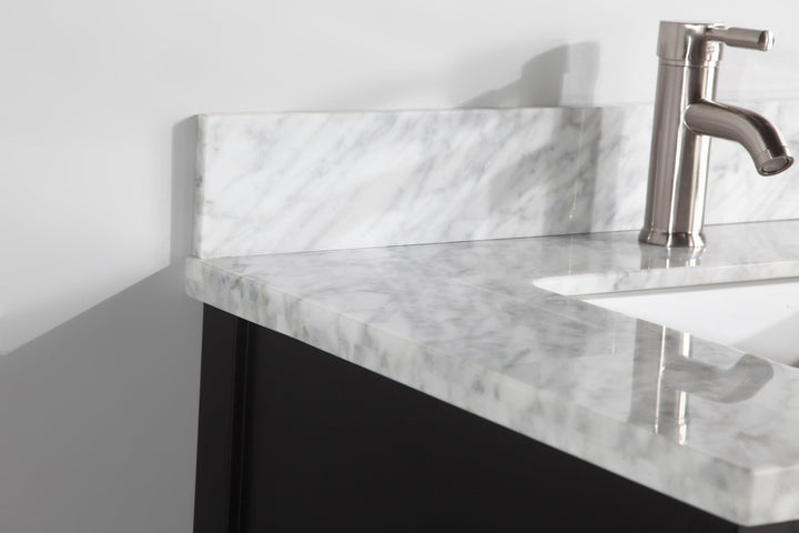 Vanity Art 72 in. Double Sink Vanity in Carrara Marble & Mirror - Espresso, VA2072D-E