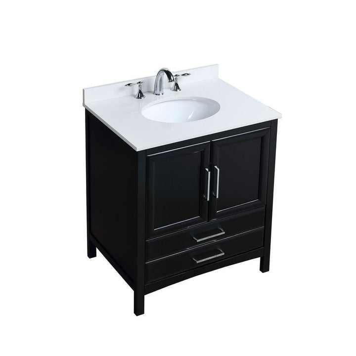 Vanity Art 30 in. Bath Vanity in Espresso with Vanity Top in White Cultured Marble with White Basin, VA3230E