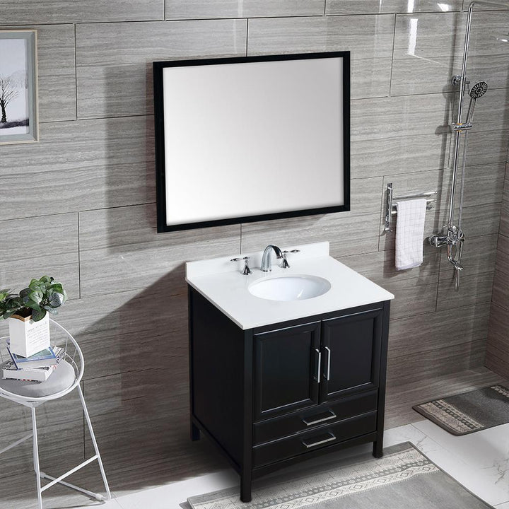 Vanity Art 30 in. Bath Vanity in Espresso with Vanity Top in White Cultured Marble with White Basin, VA3230E