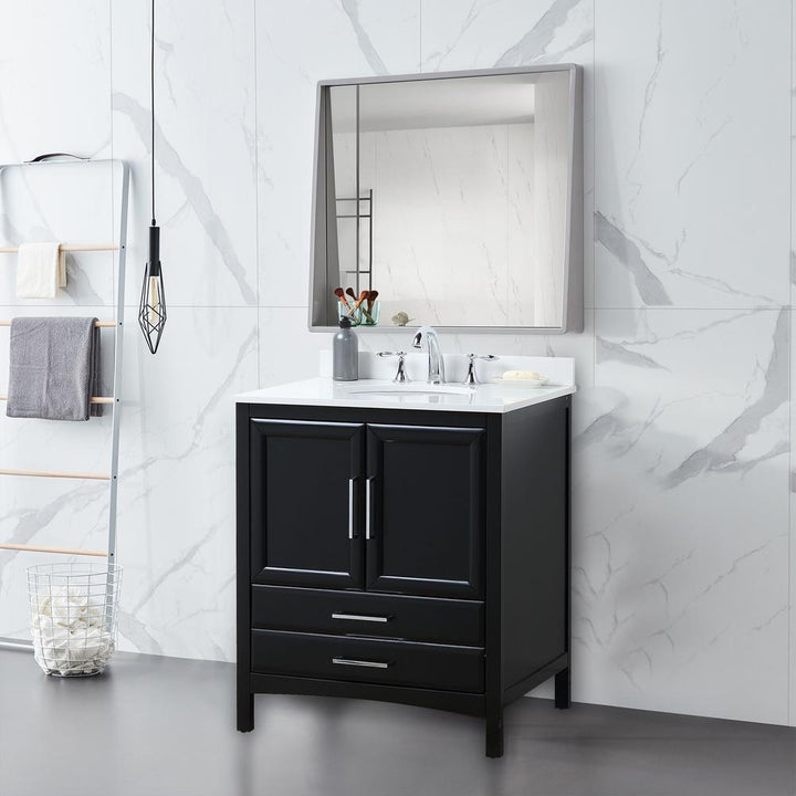 Vanity Art 30 in. Bath Vanity in Espresso with Vanity Top in White Cultured Marble with White Basin, VA3230E