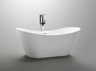 Vanity Art Mulhouse 71 in. Acrylic Flatbottom Freestanding Bathtub in White, VA6517