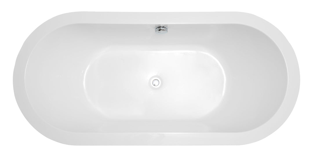 Vanity Art Cholet 67 in. Acrylic Flatbottom Freestanding Bathtub in Black and White, VA6812-BL
