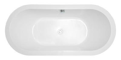 Vanity Art Cholet 67 in. Acrylic Flatbottom Freestanding Bathtub in Black and White, VA6812-BL