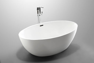 Vanity Art Amiens 69 in. Acrylic Flatbottom Freestanding Bathtub in White, VA6834