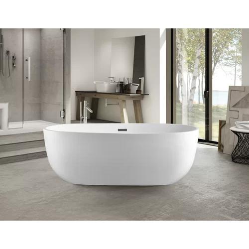 Vanity Art Acrylic 59 in. x 29 in. Freestanding Soaking Bathtub, VA6906-S