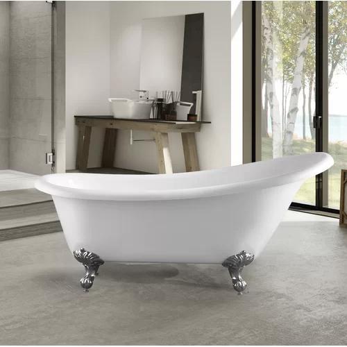 Vanity Art VA6910 Acrylic 67 in. x 30 in. Freestanding Soaking Bathtub, VA6910