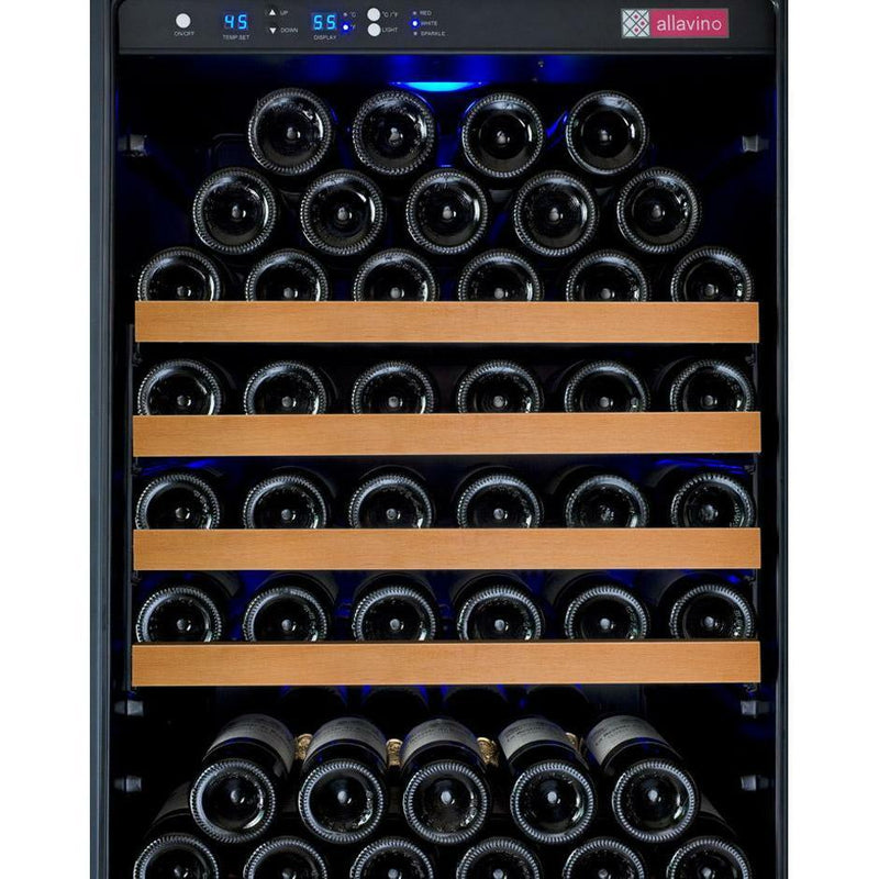 Allavino 47" Wide FlexCount II Tru-Vino 354 Bottle Dual Zone Black Side-by-side Wine Refrigerator (2X-VSWR177-1B20)