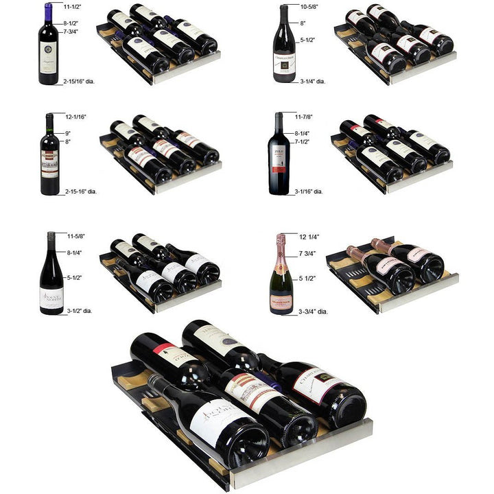 Allavino 15" Wide FlexCount II Tru-Vino 30 Bottle Dual Zone Black Wine Refrigerator (VSWR30-2BR20)