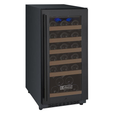 Allavino 15" Wide FlexCount II Tru-Vino 30 Bottle Single Zone Black Wine Refrigerator (VSWR30-1BR20)