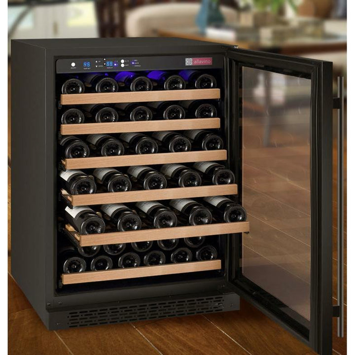 Allavino 24" Wide FlexCount II Tru-Vino 56 Bottle Single Zone Black Right Hinge Wine Refrigerator (VSWR56-1BR20)