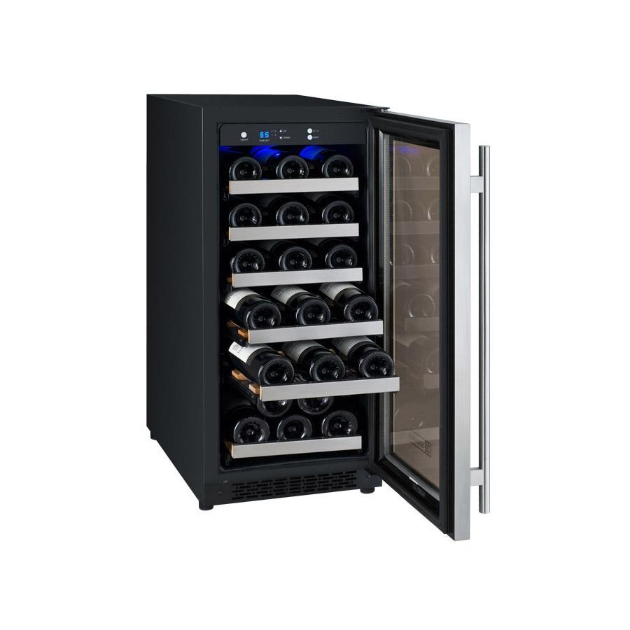 Allavino VSWR30-1SR20 15" Wide FlexCount II Tru-Vino 30 Bottle Single Zone Stainless Steel Right Hinge Wine Refrigerator