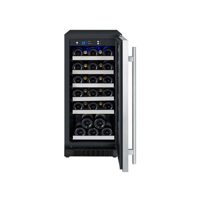 Allavino VSWR30-1SR20 15" Wide FlexCount II Tru-Vino 30 Bottle Single Zone Stainless Steel Right Hinge Wine Refrigerator
