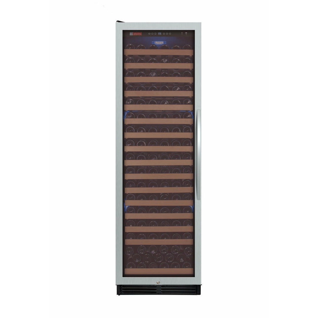 Allavino 24" Wide FlexCount Classic II Tru-Vino 174 Bottle Single Zone Stainless Steel Left Hinge Wine Refrigerator (YHWR174-1SL20)