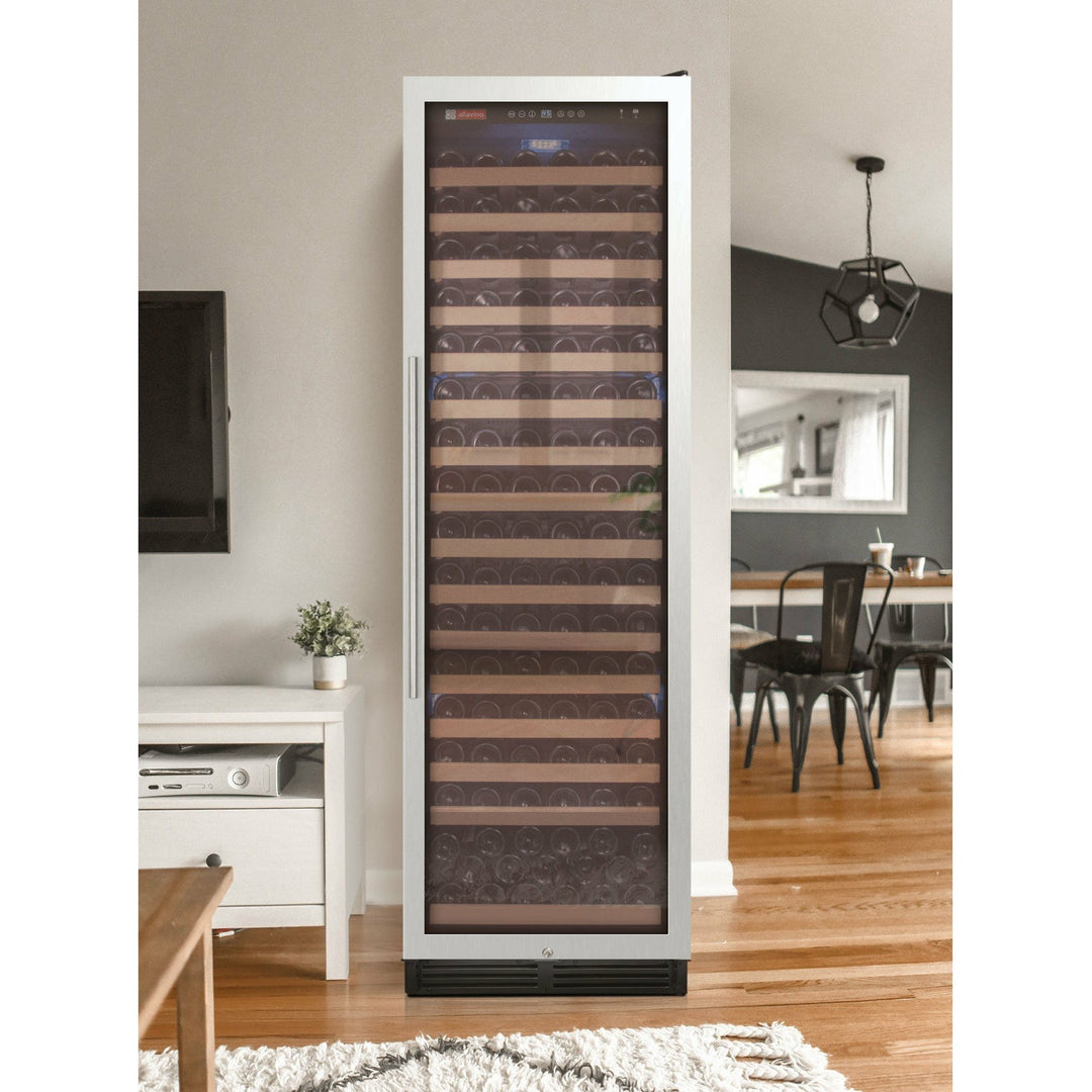 Allavino YHWR174-1SR20 174 Bottle 24 inch Wide FlexCount Classic II Tru-Vino Single Zone Stainless Steel Right Hinge Wine Refrigerator