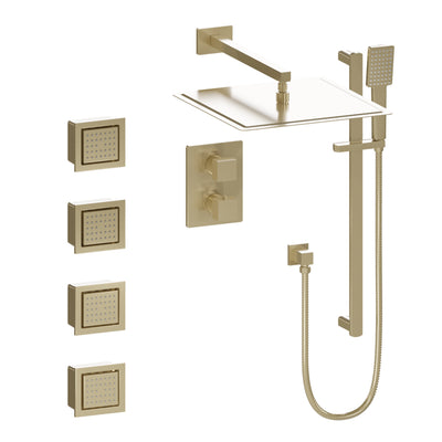 ZLINE Crystal Bay Thermostatic Shower System with Body Jets, color options available (CBY-SHS-T3)