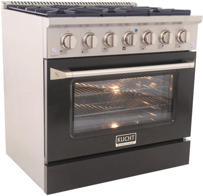 Kucht Professional 36 in. 5.2 cu ft. Natural Gas Range with Color Door and Silver Knobs, KNG361 / KNG361/LP