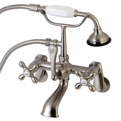 Kingston Brass AE58T1 Aqua Vintage Wall Mount Tub Faucet with Hand Shower,